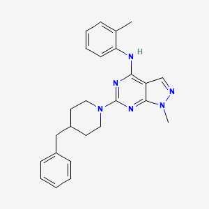 molecular formula C25H28N6 B2645060 6-(4-benzylpiperidin-1-yl)-1-methyl-N-(o-tolyl)-1H-pyrazolo[3,4-d]pyrimidin-4-amine CAS No. 897617-89-9