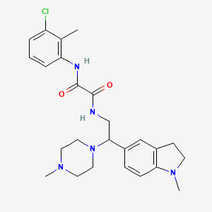 molecular formula C25H32ClN5O2 B2645068 N'-(3-chloro-2-methylphenyl)-N-[2-(1-methyl-2,3-dihydro-1H-indol-5-yl)-2-(4-methylpiperazin-1-yl)ethyl]ethanediamide CAS No. 921925-30-6