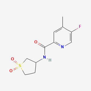 molecular formula C11H13FN2O3S B2645080 N-(1,1-dioxo-1lambda6-thiolan-3-yl)-5-fluoro-4-methylpyridine-2-carboxamide CAS No. 2415468-41-4