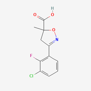 3-(3-Chloro-2-fluorophenyl)-5-methyl-4,5-dihydro-1,2-oxazole-5-carboxylic acid