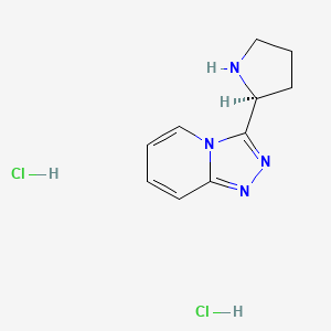 molecular formula C10H14Cl2N4 B2645086 (2S)-2-{[1,2,4]triazolo[4,3-a]pyridin-3-yl}pyrrolidine dihydrochloride CAS No. 1052540-27-8