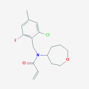 molecular formula C17H21ClFNO2 B2645094 N-[(2-Chloro-6-fluoro-4-methylphenyl)methyl]-N-(oxepan-4-yl)prop-2-enamide CAS No. 2411279-52-0
