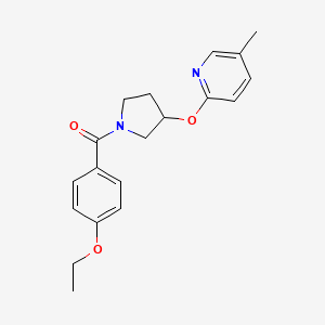 molecular formula C19H22N2O3 B2645102 (4-Ethoxyphenyl)(3-((5-methylpyridin-2-yl)oxy)pyrrolidin-1-yl)methanone CAS No. 1903841-99-5