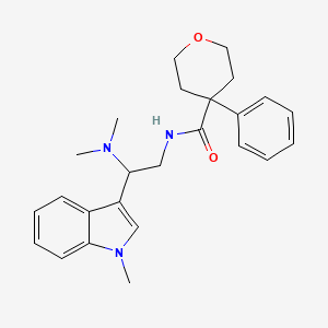 N-[2-(dimethylamino)-2-(1-methyl-1H-indol-3-yl)ethyl]-4-phenyloxane-4-carboxamide