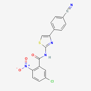 molecular formula C17H9ClN4O3S B2645112 5-chloro-N-[4-(4-cyanophenyl)-1,3-thiazol-2-yl]-2-nitrobenzamide CAS No. 330201-25-7
