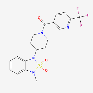 molecular formula C19H19F3N4O3S B2645113 (4-(3-甲基-2,2-二氧化苯并[c][1,2,5]噻二唑-1(3H)-基)哌啶-1-基)(6-(三氟甲基)吡啶-3-基)甲酮 CAS No. 2034297-37-3