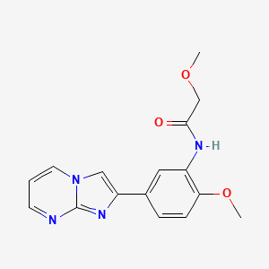 molecular formula C16H16N4O3 B2645123 N-(5-imidazo[1,2-a]pyrimidin-2-yl-2-methoxyphenyl)-2-methoxyacetamide CAS No. 862810-66-0