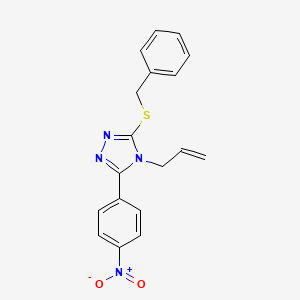 molecular formula C18H16N4O2S B2645128 4-烯丙基-3-(苄硫基)-5-(4-硝基苯基)-4H-1,2,4-三唑 CAS No. 331985-08-1
