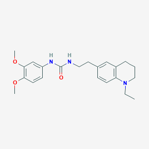 molecular formula C22H29N3O3 B2645141 1-(3,4-Dimethoxyphenyl)-3-(2-(1-ethyl-1,2,3,4-tetrahydroquinolin-6-yl)ethyl)urea CAS No. 1170419-01-8