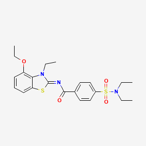 molecular formula C22H27N3O4S2 B2645147 (Z)-4-(N,N-diethylsulfamoyl)-N-(4-ethoxy-3-ethylbenzo[d]thiazol-2(3H)-ylidene)benzamide CAS No. 533868-69-8