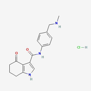 N-[4-(methylaminomethyl)phenyl]-4-oxo-1,5,6,7-tetrahydroindole-3-carboxamide;hydrochloride