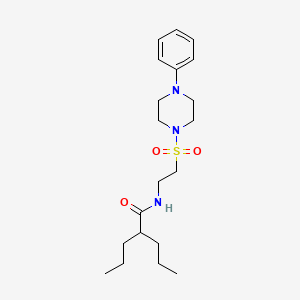 molecular formula C20H33N3O3S B2645163 N-(2-((4-phenylpiperazin-1-yl)sulfonyl)ethyl)-2-propylpentanamide CAS No. 897611-64-2