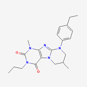 molecular formula C21H27N5O2 B2645164 9-(4-ethylphenyl)-1,7-dimethyl-3-propyl-7,8-dihydro-6H-purino[7,8-a]pyrimidine-2,4-dione CAS No. 847247-08-9