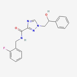 molecular formula C18H17FN4O2 B2645192 N-(2-fluorobenzyl)-1-(2-hydroxy-2-phenylethyl)-1H-1,2,4-triazole-3-carboxamide CAS No. 2109562-44-7
