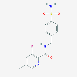 3-Fluoro-5-methyl-N-[(4-sulfamoylphenyl)methyl]pyridine-2-carboxamide