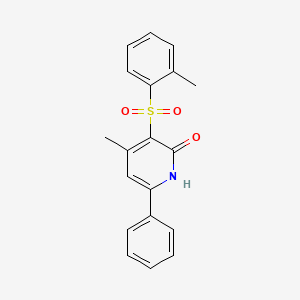 4-methyl-3-[(2-methylphenyl)sulfonyl]-6-phenyl-2(1H)-pyridinone