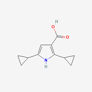 molecular formula C11H13NO2 B2645200 2,5-二环丙基-1H-吡咯-3-羧酸 CAS No. 2094505-10-7