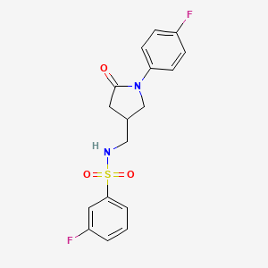 3-fluoro-N-((1-(4-fluorophenyl)-5-oxopyrrolidin-3-yl)methyl)benzenesulfonamide