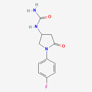 molecular formula C11H12FN3O2 B2645206 [1-(4-Fluorophenyl)-5-oxopyrrolidin-3-yl]urea CAS No. 894019-18-2