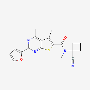 molecular formula C19H18N4O2S B2645210 N-(1-cyanocyclobutyl)-2-(furan-2-yl)-N,4,5-trimethylthieno[2,3-d]pyrimidine-6-carboxamide CAS No. 1797847-97-2