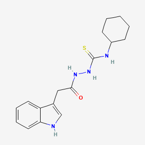 molecular formula C17H22N4OS B2645211 N-cyclohexyl-2-[2-(1H-indol-3-yl)acetyl]-1-hydrazinecarbothioamide CAS No. 946385-98-4