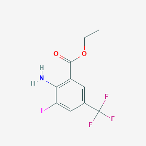 molecular formula C10H9F3INO2 B2645219 Ethyl 2-amino-3-iodo-5-(trifluoromethyl)benzoate CAS No. 2490401-56-2