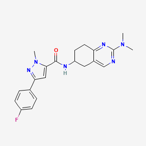 molecular formula C21H23FN6O B2645224 N-[2-(dimethylamino)-5,6,7,8-tetrahydroquinazolin-6-yl]-3-(4-fluorophenyl)-1-methyl-1H-pyrazole-5-carboxamide CAS No. 2097890-54-3