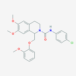 N-(4-chlorophenyl)-6,7-dimethoxy-1-((2-methoxyphenoxy)methyl)-3,4-dihydroisoquinoline-2(1H)-carboxamide