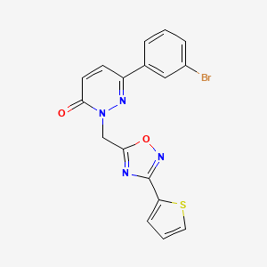 molecular formula C17H11BrN4O2S B2645229 6-(3-bromophenyl)-2-((3-(thiophen-2-yl)-1,2,4-oxadiazol-5-yl)methyl)pyridazin-3(2H)-one CAS No. 1105197-74-7