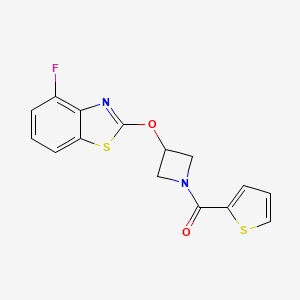 molecular formula C15H11FN2O2S2 B2645235 (3-((4-Fluorobenzo[d]thiazol-2-yl)oxy)azetidin-1-yl)(thiophen-2-yl)methanone CAS No. 1421452-96-1