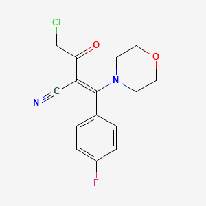 molecular formula C15H14ClFN2O2 B2645240 (2Z)-4-chloro-2-[(4-fluorophenyl)-morpholin-4-ylmethylidene]-3-oxobutanenitrile CAS No. 731821-78-6