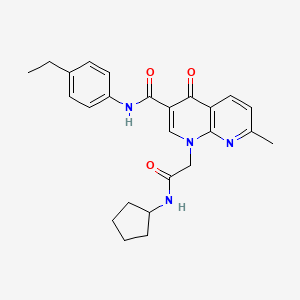 molecular formula C25H28N4O3 B2645249 1-(2-(cyclopentylamino)-2-oxoethyl)-N-(4-ethylphenyl)-7-methyl-4-oxo-1,4-dihydro-1,8-naphthyridine-3-carboxamide CAS No. 1251585-16-6