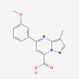 molecular formula C15H13N3O3 B2645250 5-(3-Methoxyphenyl)-3-methylpyrazolo[1,5-a]pyrimidine-7-carboxylic acid CAS No. 1443279-44-4