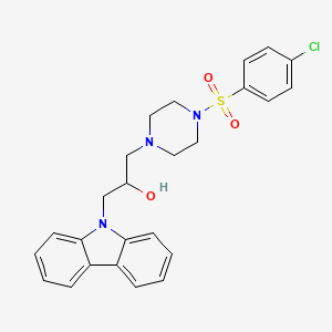 molecular formula C25H26ClN3O3S B2645269 1-Carbazol-9-yl-3-[4-(4-chlorophenyl)sulfonylpiperazin-1-yl]propan-2-ol CAS No. 328015-27-6