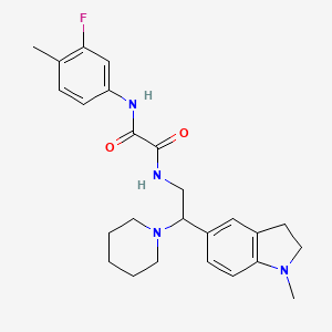 N1-(3-fluoro-4-methylphenyl)-N2-(2-(1-methylindolin-5-yl)-2-(piperidin-1-yl)ethyl)oxalamide