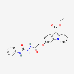 molecular formula C24H22N4O5 B2645285 Ethyl 3-{2-[2-(anilinocarbonyl)hydrazino]-2-oxoethoxy}pyrido[1,2-a]indole-10-carboxylate CAS No. 339020-47-2