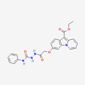 molecular formula C24H22N4O5 B2645285 3-{2-[2-(苯胺羰基)肼基]-2-氧代乙氧基}吡啶并[1,2-a]吲哚-10-羧酸乙酯 CAS No. 339020-47-2