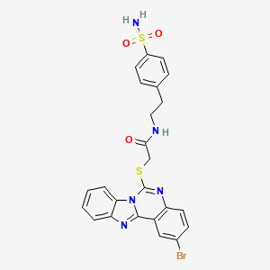 2-(2-bromobenzimidazolo[1,2-c]quinazolin-6-yl)sulfanyl-N-[2-(4-sulfamoylphenyl)ethyl]acetamide