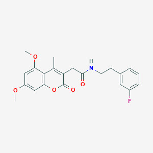 molecular formula C22H22FNO5 B264529 2-(5,7-dimethoxy-4-methyl-2-oxo-2H-chromen-3-yl)-N-[2-(3-fluorophenyl)ethyl]acetamide 