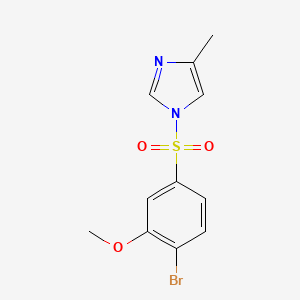 molecular formula C11H11BrN2O3S B2645302 1-(4-溴-3-甲氧基苯基)磺酰基-4-甲基咪唑 CAS No. 723745-19-5