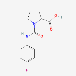 molecular formula C12H13FN2O3 B2645311 1-[(4-氟苯基)氨基甲酰基]吡咯烷-2-羧酸 CAS No. 1009519-24-7