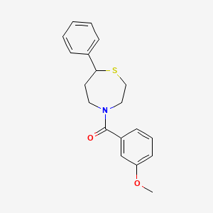 molecular formula C19H21NO2S B2645313 (3-Methoxyphenyl)(7-phenyl-1,4-thiazepan-4-yl)methanone CAS No. 1798041-65-2