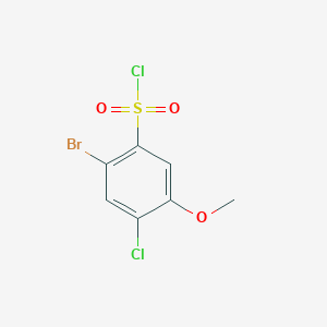 molecular formula C7H5BrCl2O3S B2645318 2-Bromo-4-chloro-5-methoxybenzenesulfonyl chloride CAS No. 2241141-92-2
