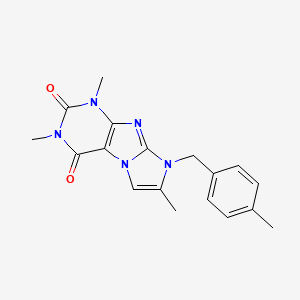 molecular formula C18H19N5O2 B2645329 2,4,7-Trimethyl-6-[(4-methylphenyl)methyl]purino[7,8-a]imidazole-1,3-dione CAS No. 876902-60-2