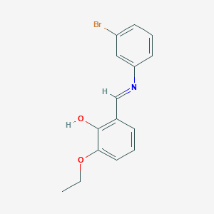 molecular formula C15H14BrNO2 B2645345 2-{(E)-[(3-溴苯基)亚氨基]甲基}-6-乙氧基苯酚 CAS No. 405285-84-9