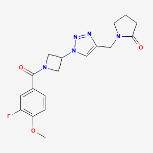 1-((1-(1-(3-fluoro-4-methoxybenzoyl)azetidin-3-yl)-1H-1,2,3-triazol-4-yl)methyl)pyrrolidin-2-one