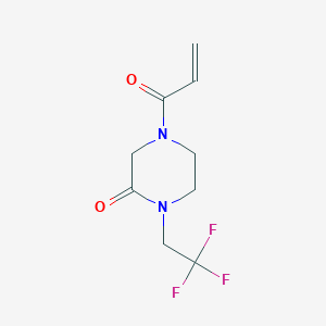 molecular formula C9H11F3N2O2 B2645366 4-Prop-2-enoyl-1-(2,2,2-trifluoroethyl)piperazin-2-one CAS No. 2191062-71-0