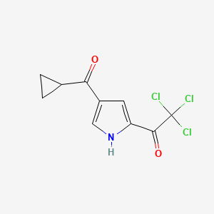 molecular formula C10H8Cl3NO2 B2645368 2,2,2-Trichloro-1-[4-(cyclopropylcarbonyl)-1H-pyrrol-2-yl]-1-ethanone CAS No. 885950-09-4