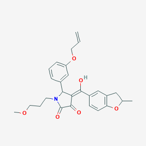 molecular formula C27H29NO6 B264537 5-[3-(allyloxy)phenyl]-3-hydroxy-1-(3-methoxypropyl)-4-[(2-methyl-2,3-dihydro-1-benzofuran-5-yl)carbonyl]-1,5-dihydro-2H-pyrrol-2-one 