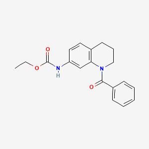 molecular formula C19H20N2O3 B2645373 Ethyl (1-benzoyl-1,2,3,4-tetrahydroquinolin-7-yl)carbamate CAS No. 955790-12-2